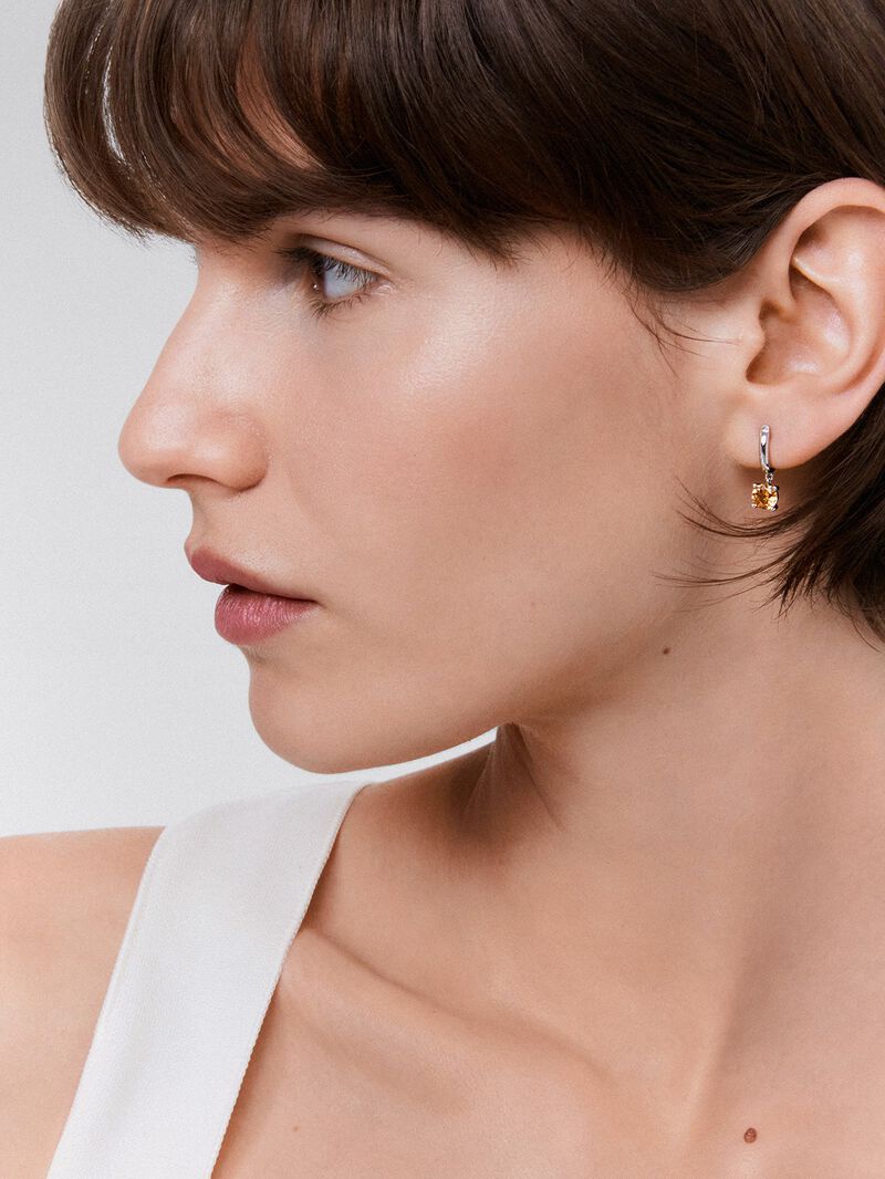 Utopian silver earrings with citrine image number 3