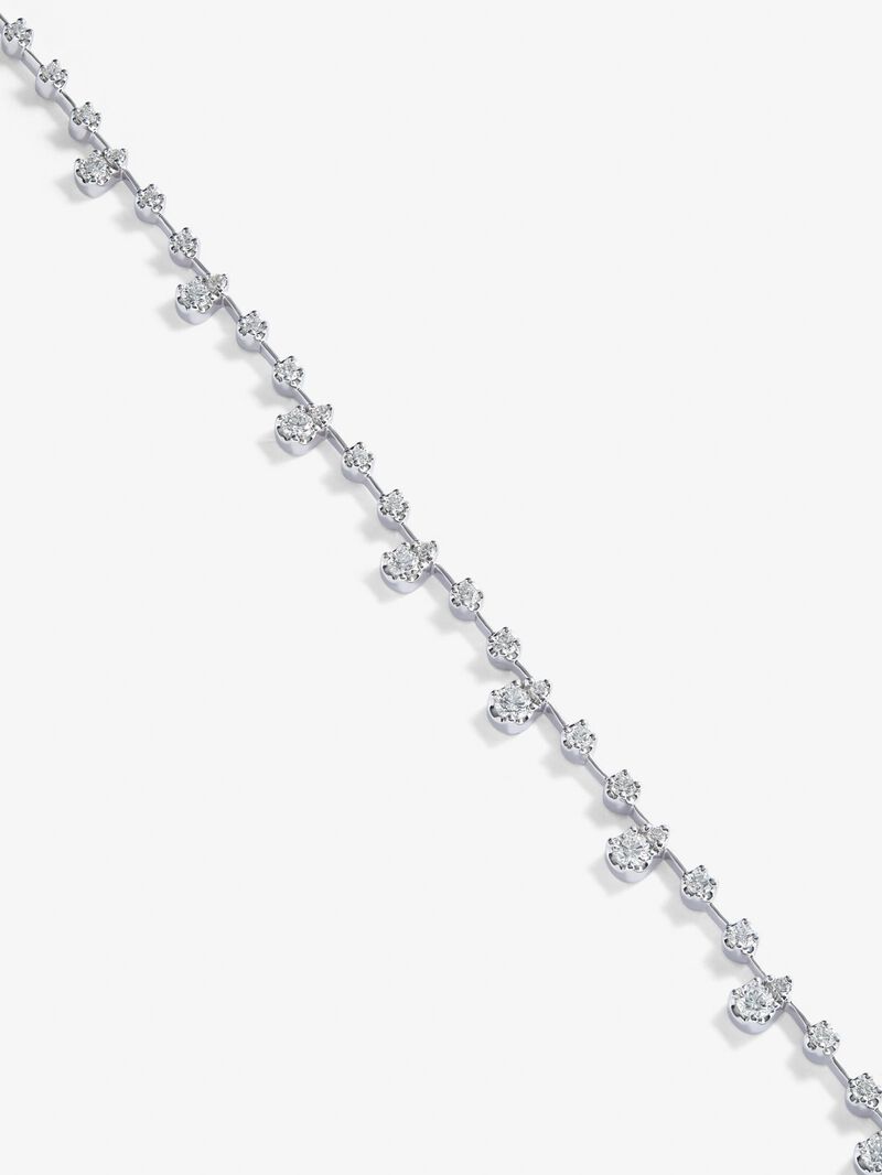 18K white gold necklace with white diamonds in 2.61 cts image number 2