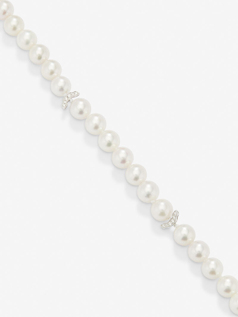 18K white gold necklace with pearls Akoya image number 2