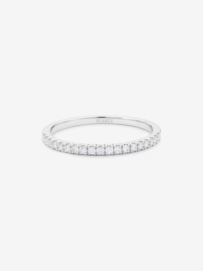 Half ring in 18K white gold with 19 brilliant-cut diamonds with a total of 0.15 cts image number 2