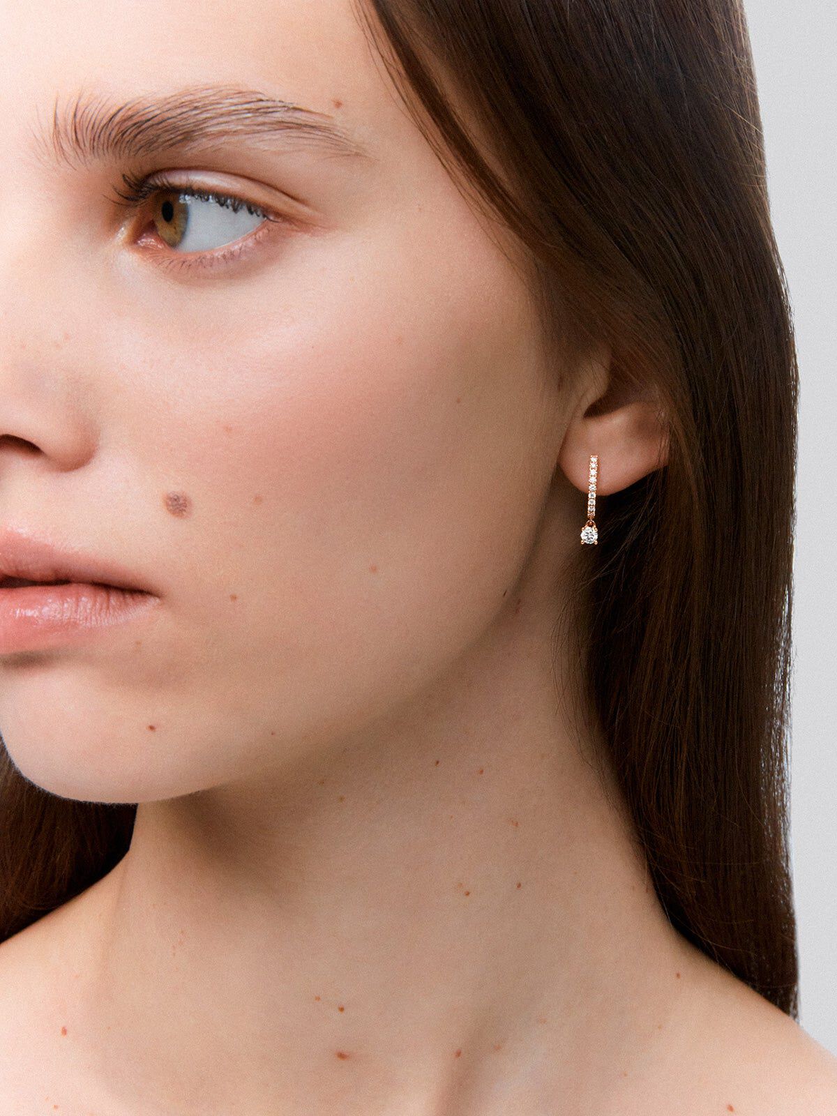 Gold hoop earrings store with pendant