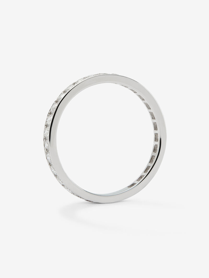 18k white gold wedding ring with brilliant-cut pavé diamonds with a total of 0.68 cts image number 2