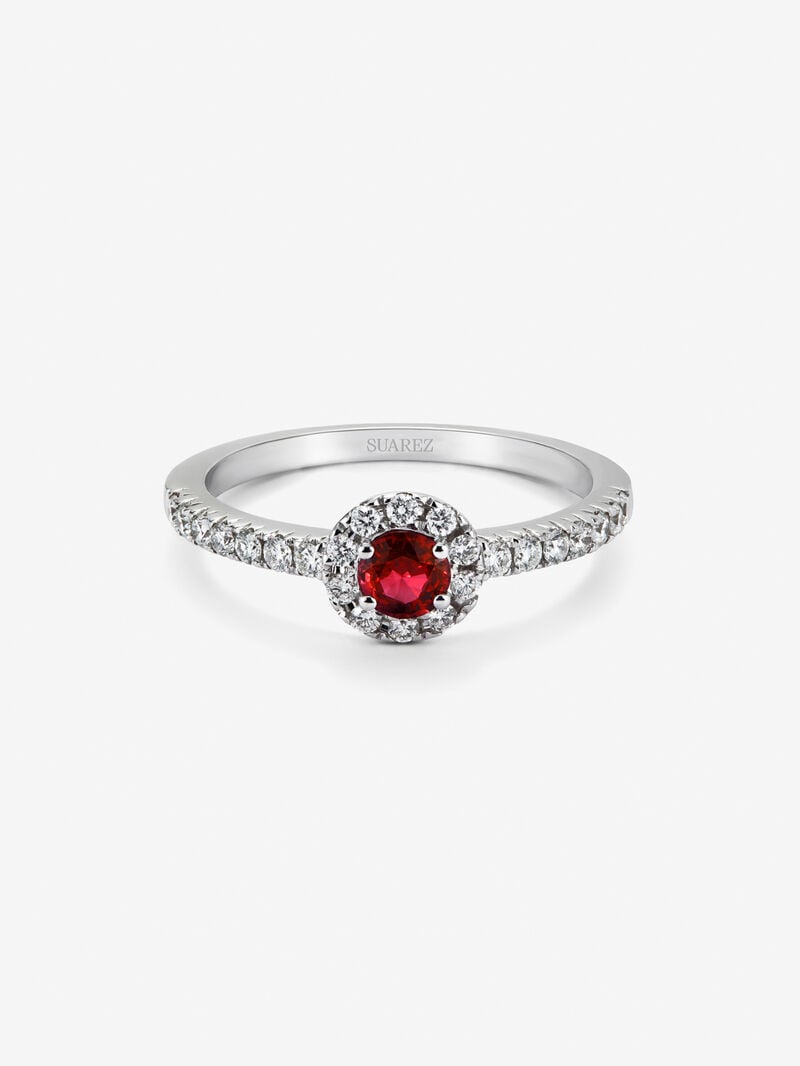 18K White Gold Orla Ring with Rubi and Diamond image number 2