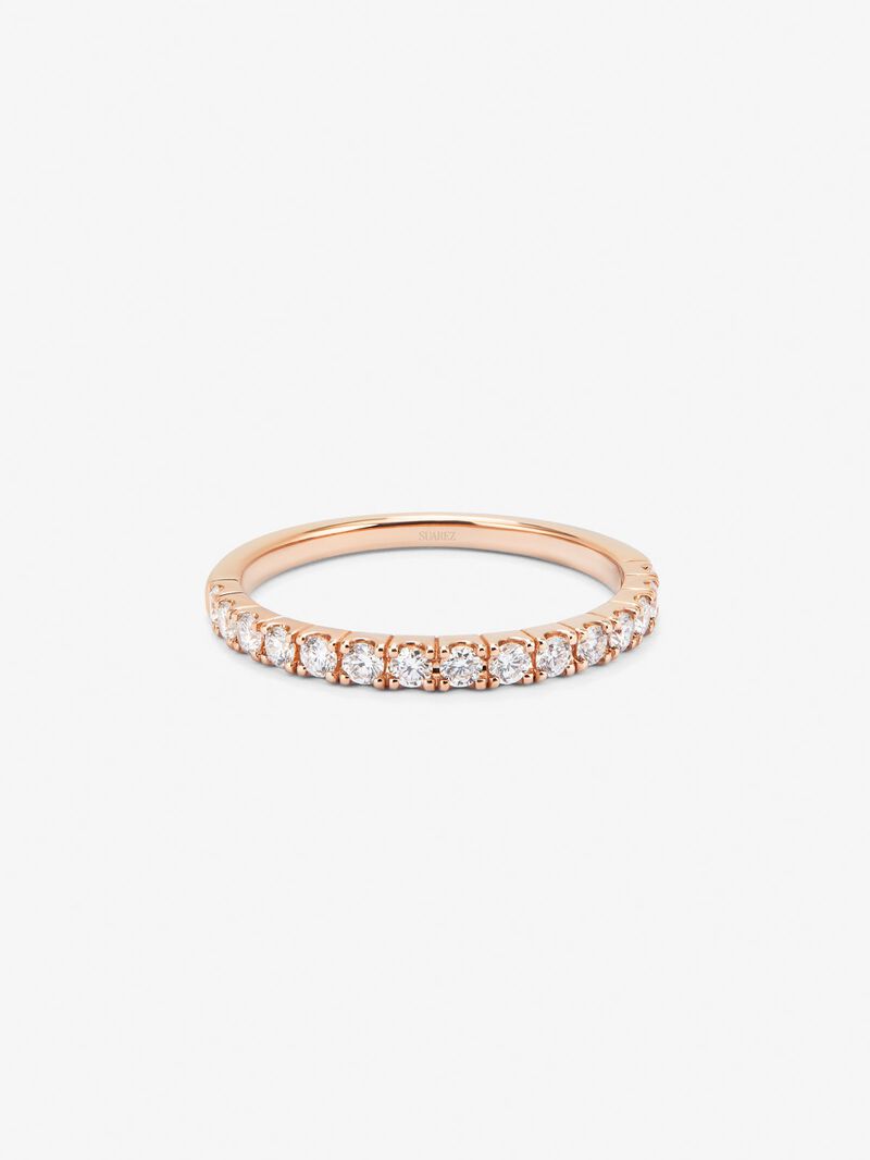 Half ring in 18K rose gold with 15 brilliant-cut diamonds with a total of 0.3 cts image number 4