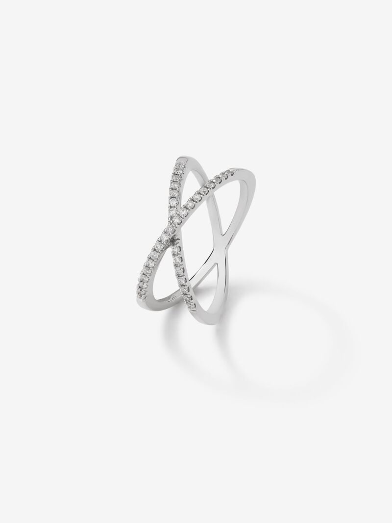 18K White Gold Double Diamond Ring image number 0