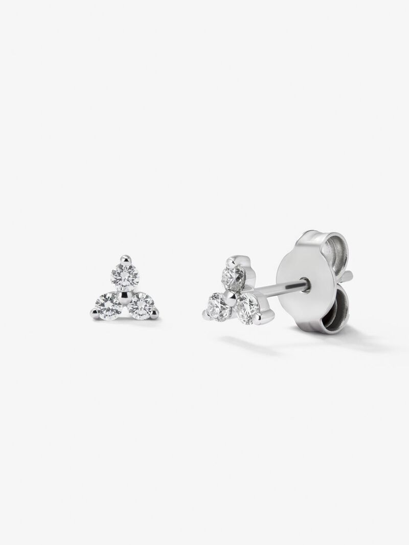 18K white gold earrings with white diamonds of 0.18 cts image number 0