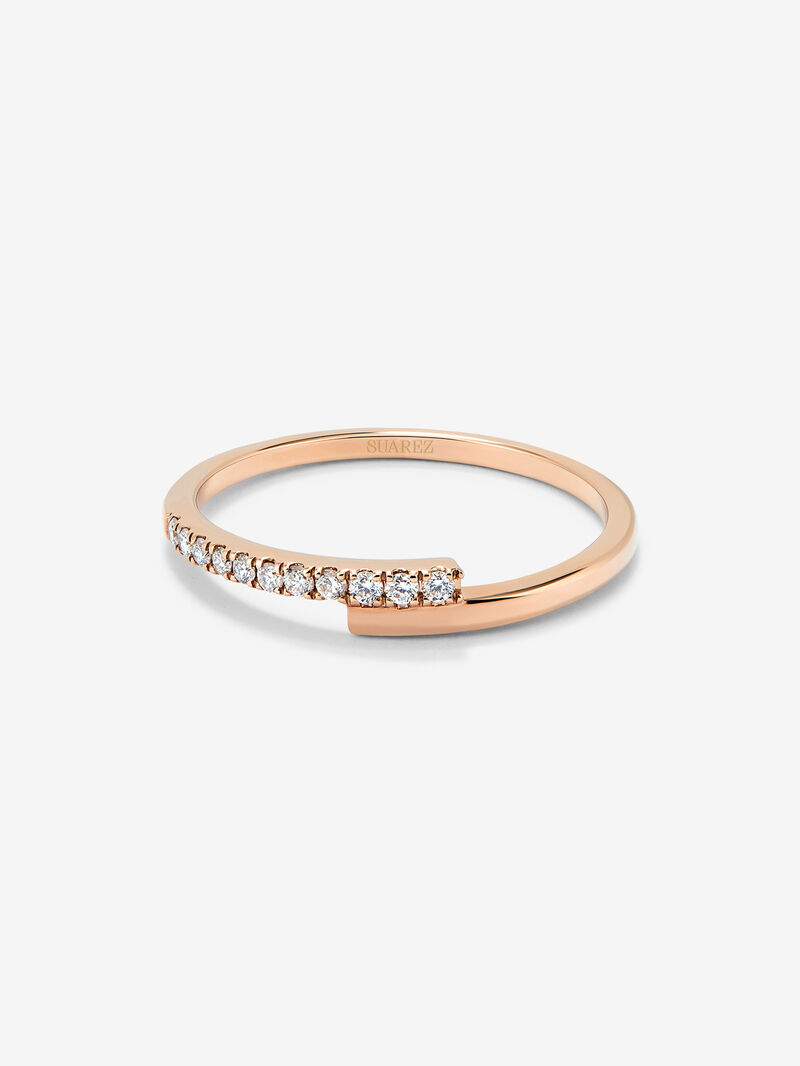 18K rose gold ring with 11 brilliant-cut diamonds with a total of 0.1 cts image number 2