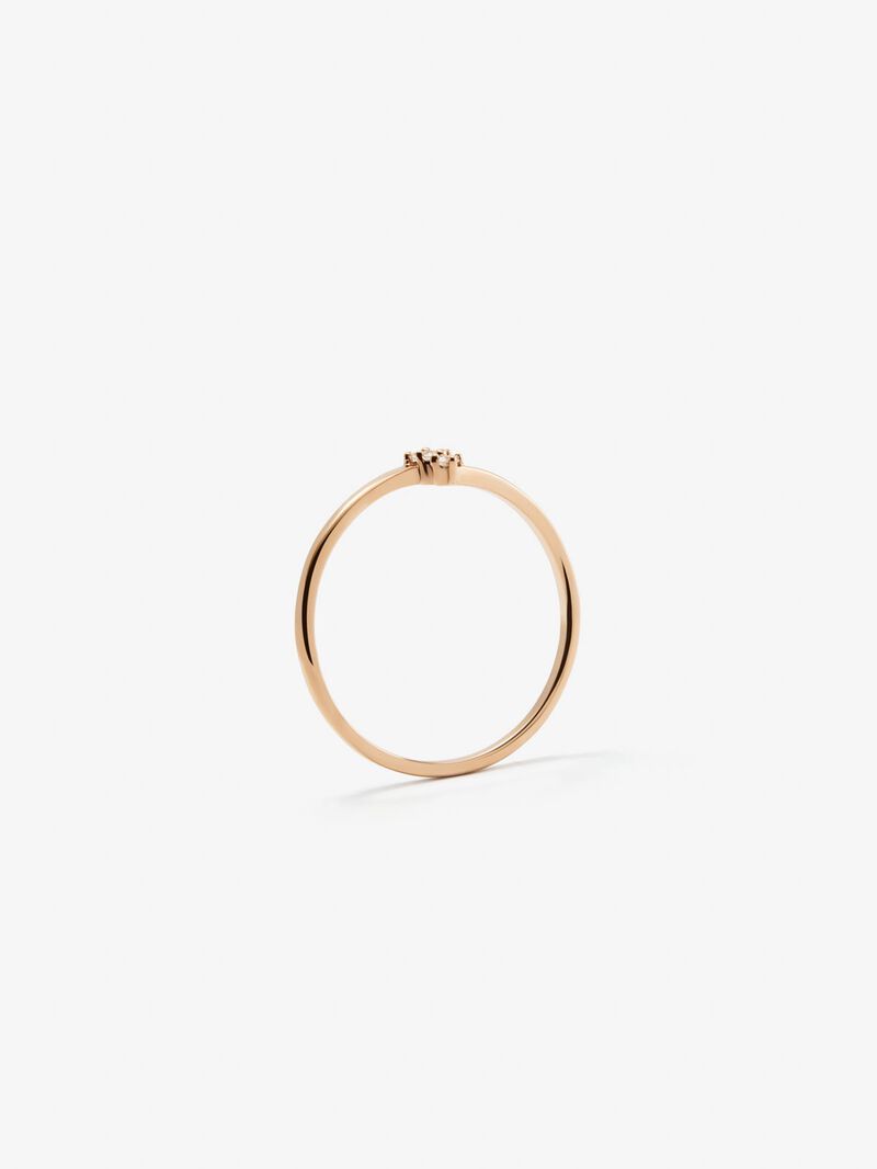 18K rose gold ring with diamonds image number 3