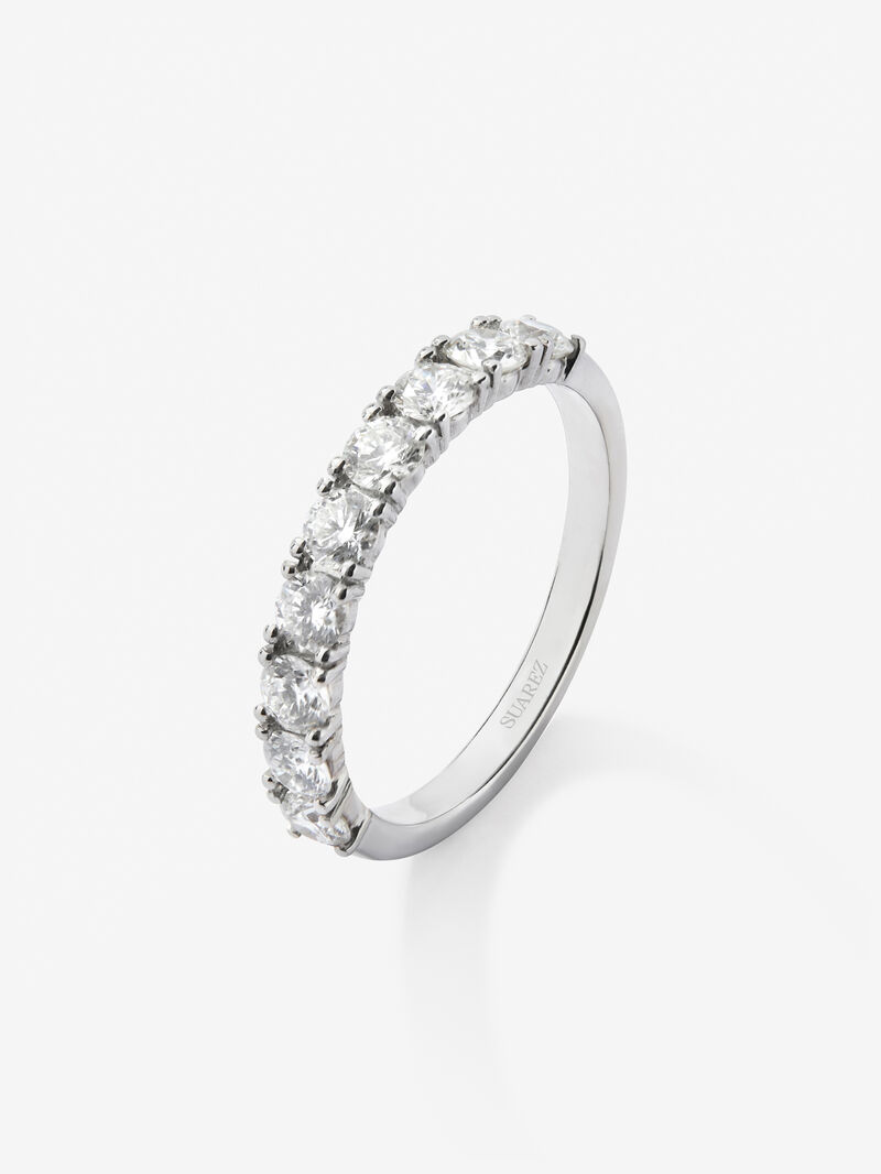 Half ring in 18K white gold with 9 brilliant-cut diamonds with a total of 0.91 cts image number 0