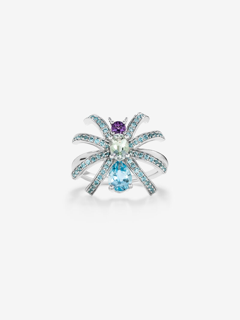 Silver Ring with Topacios and amethyst image number 0