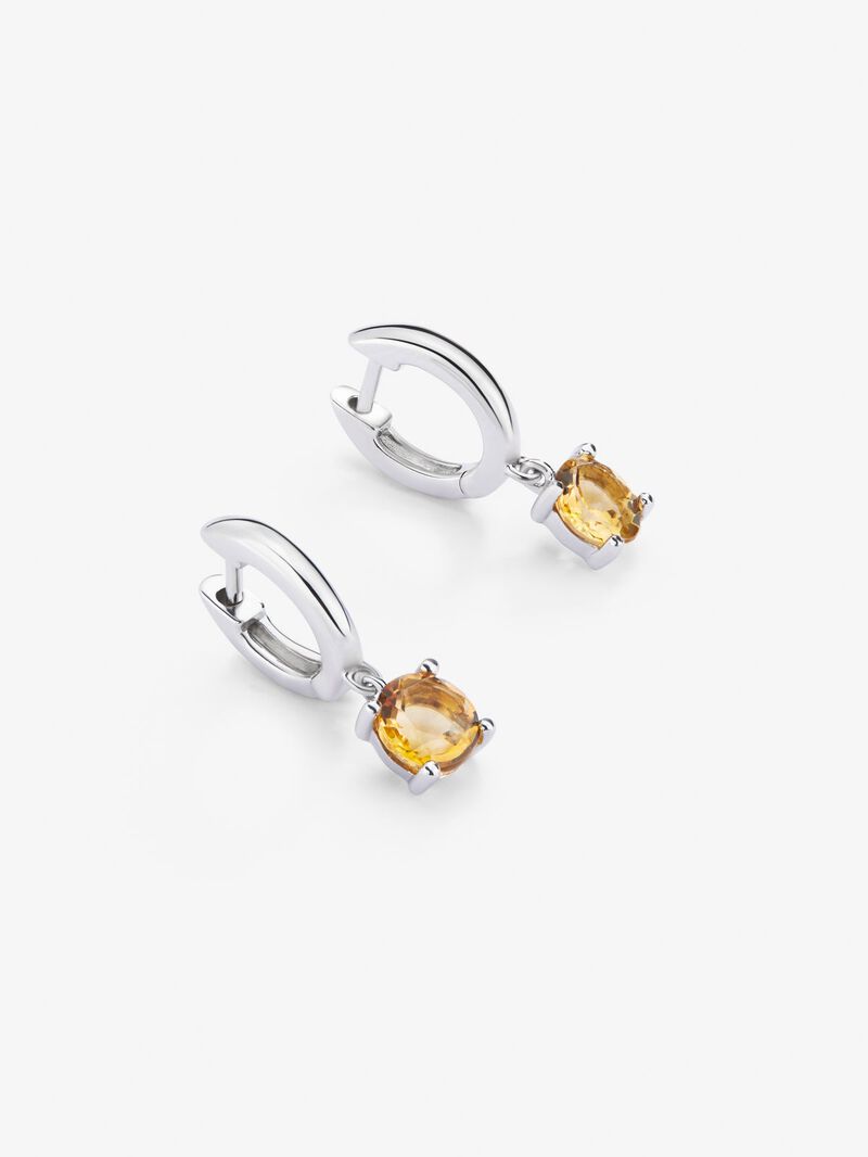 Utopian silver earrings with citrine image number 2
