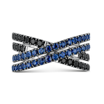 Anillo Argento zafiros azules 1,46 quilates y espinelas negras 1,46 quilates, SO18029-AGZESP_V
