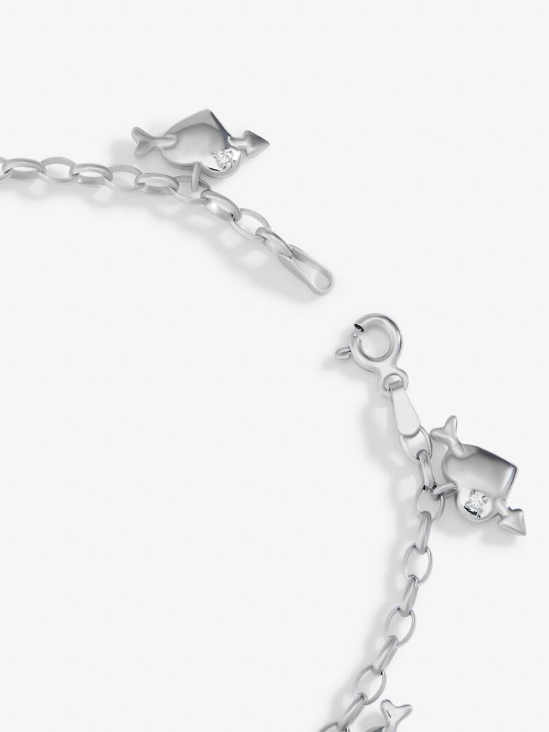 925 silver bracelet with hearts and 7 brilliant-cut diamonds with a total of 0.05 cts image number 4