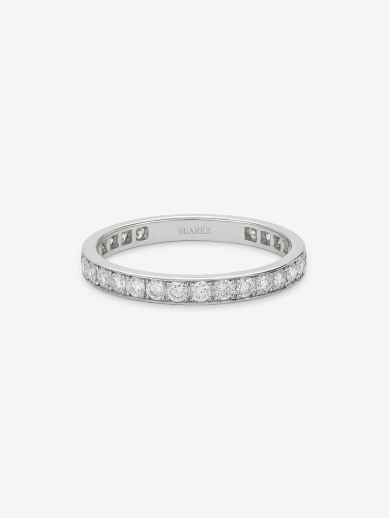 18k white gold wedding ring with brilliant-cut pavé diamonds with a total of 0.68 cts image number 1