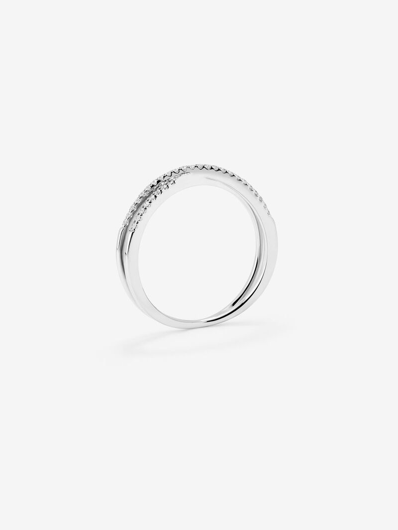 18K White Gold Double Diamond Ring image number 4