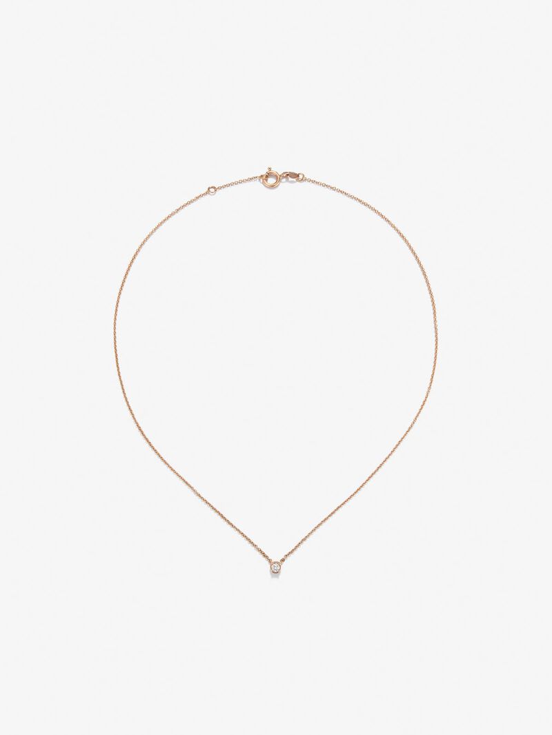 18K rose gold pendant with 0.1 ct brilliant cut diamonds image number 0