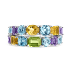 Double silver ring with multicolored stones, SO16008-AGMULT_V