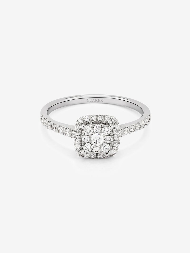 18K white gold ring with 43 brilliant-cut diamonds with a total of 0.31 cts image number 2