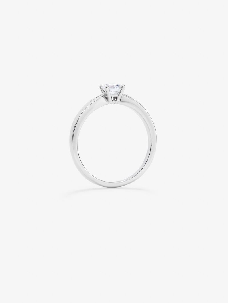 18K white gold solitaire engagement ring with diamond image number 3