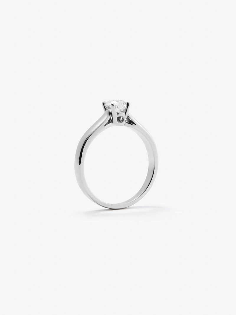 18K White Gold Commitment Ring with Diamond image number 4
