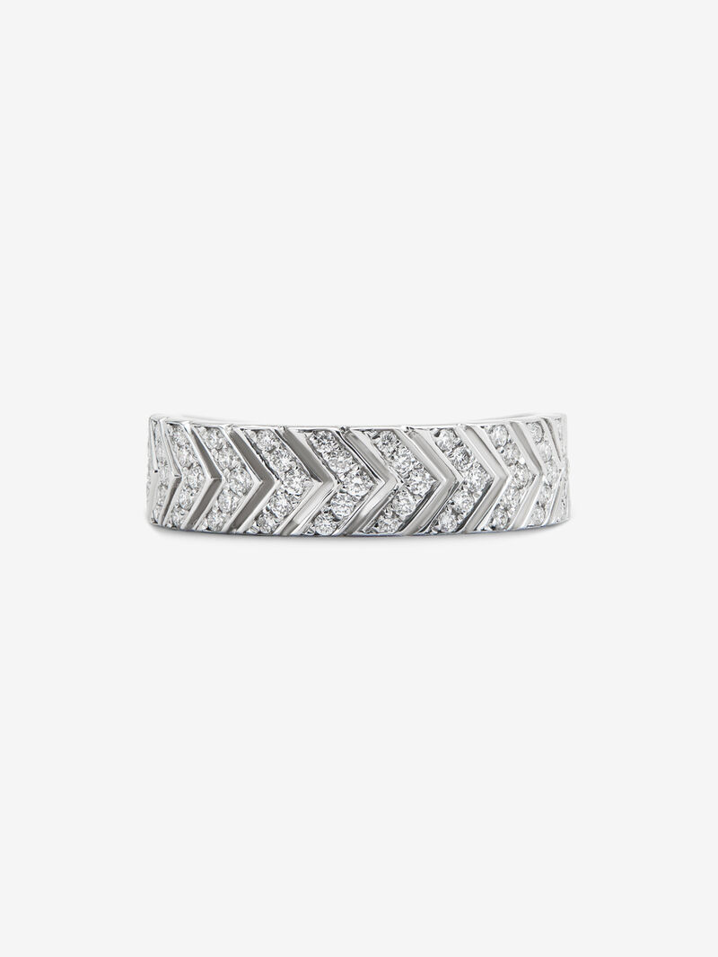 18K white gold ring with 60 brilliant-cut style diamonds with a total of 0.34 cts image number 2