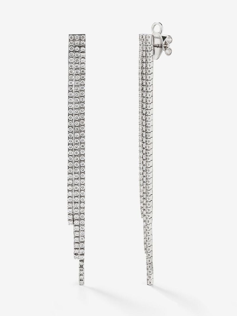 18K white gold hoop earrings with 232 brilliant-cut diamonds with a total of 4.06 cts image number 1