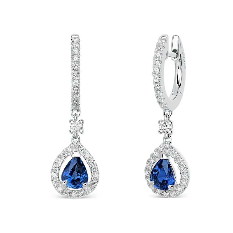 Big Three earrings with 0,91 carats blue sapphires, PE11074-OBDZ4X6_V
