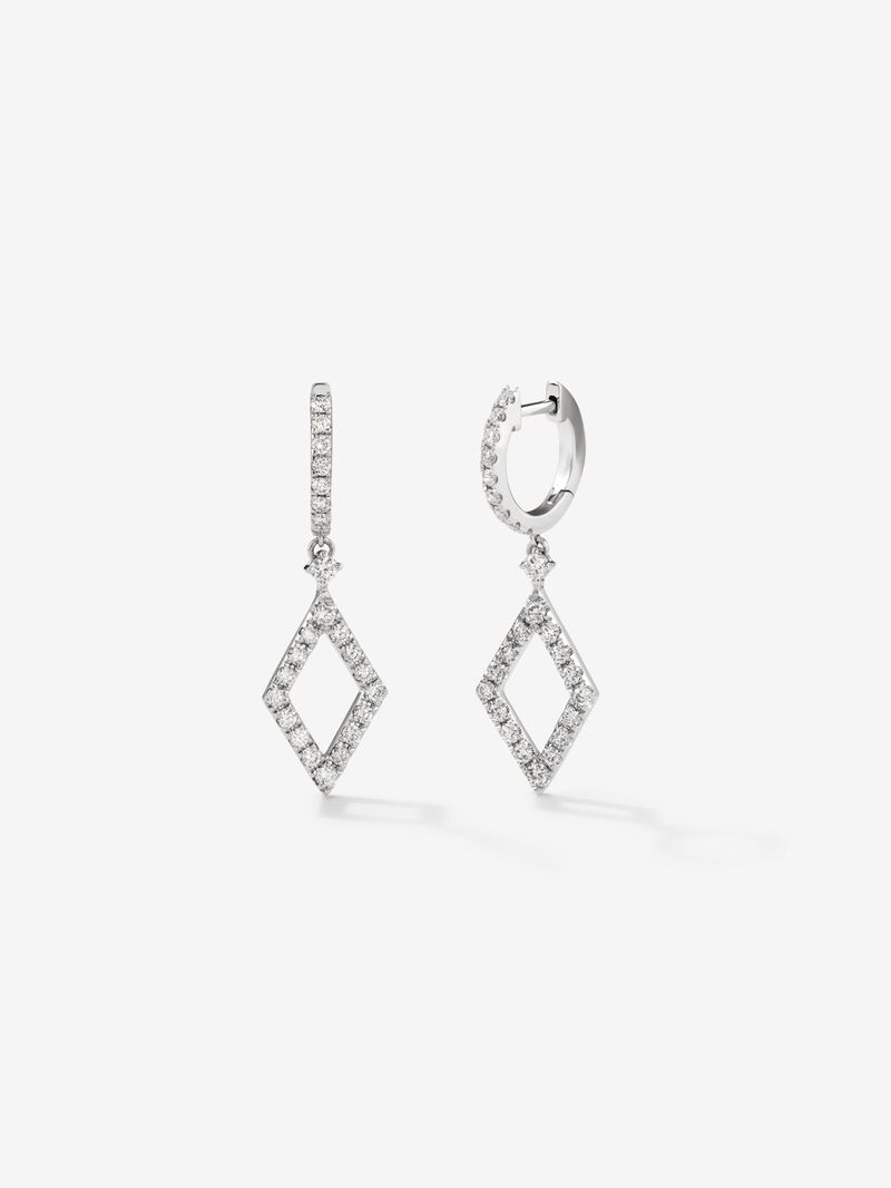 18kt White Gold Aro Earries with diamond rhombus image number 0