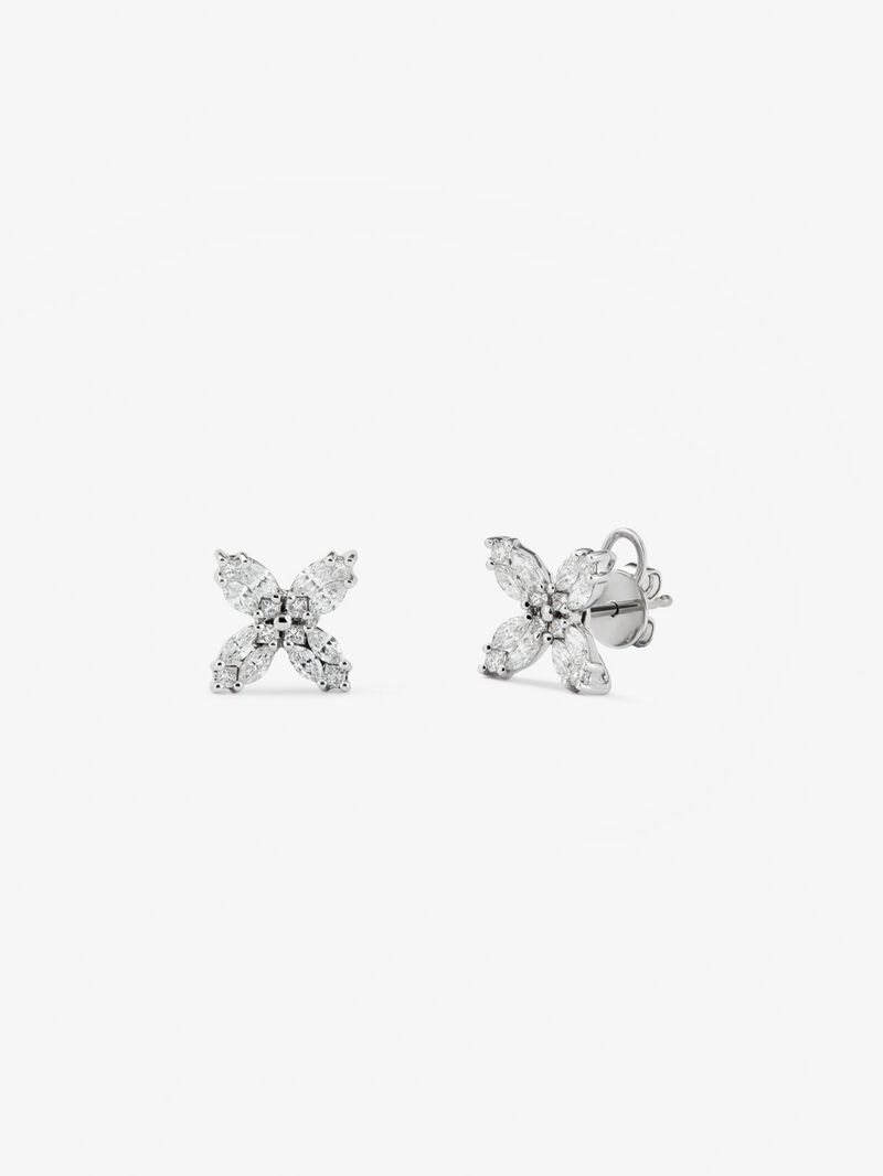 18K white gold button earrings with 0.86 ct diamonds image number 0