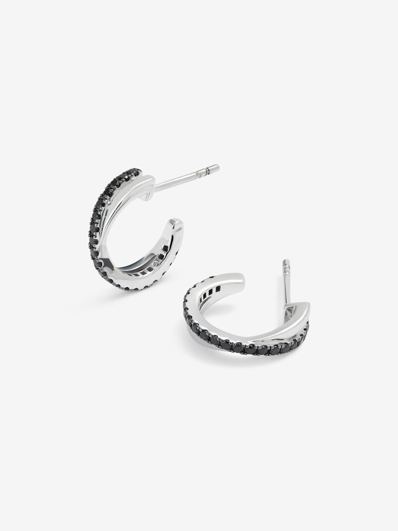 Silver earrings with black spiners image number 1