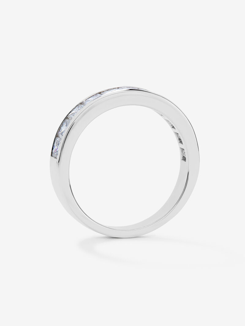 Half alliance engagement ring made of 18K white gold with princess cut diamonds in rail 1.40ct image number 3