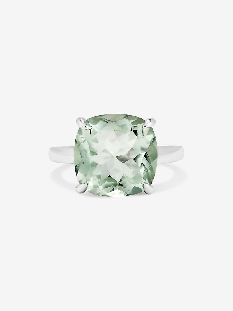 928 Silver Ring with Green Amethyst image number 1
