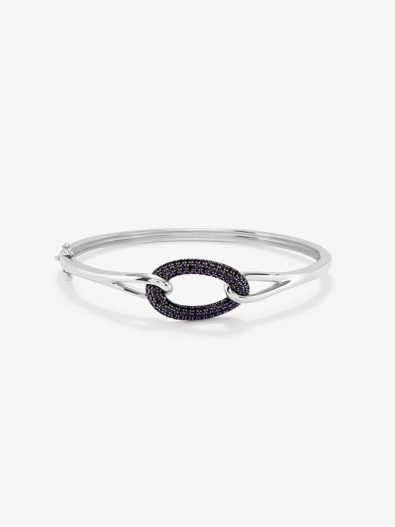 Rigid bracelet with 925 silver knot with spinels image number 0