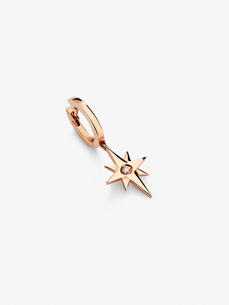 Individual 18K rose gold earring with 0.05 ct brilliant cut diamond image number 4