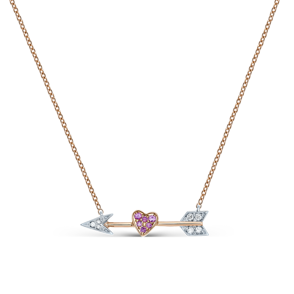 Romeo y Julieta pendant 0,06 carats pink sapphires, PT17038-OROBDZRS