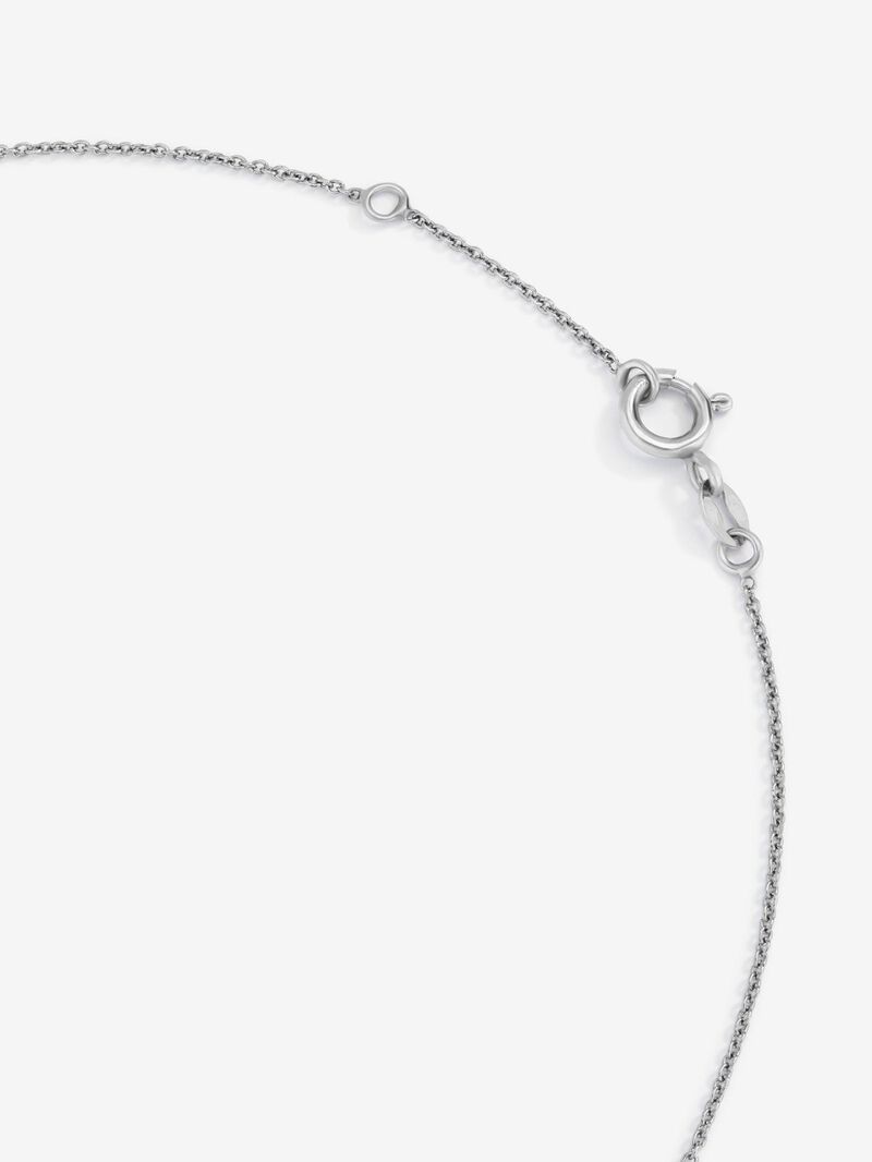 18K white gold cross pendant chain with diamonds image number 4