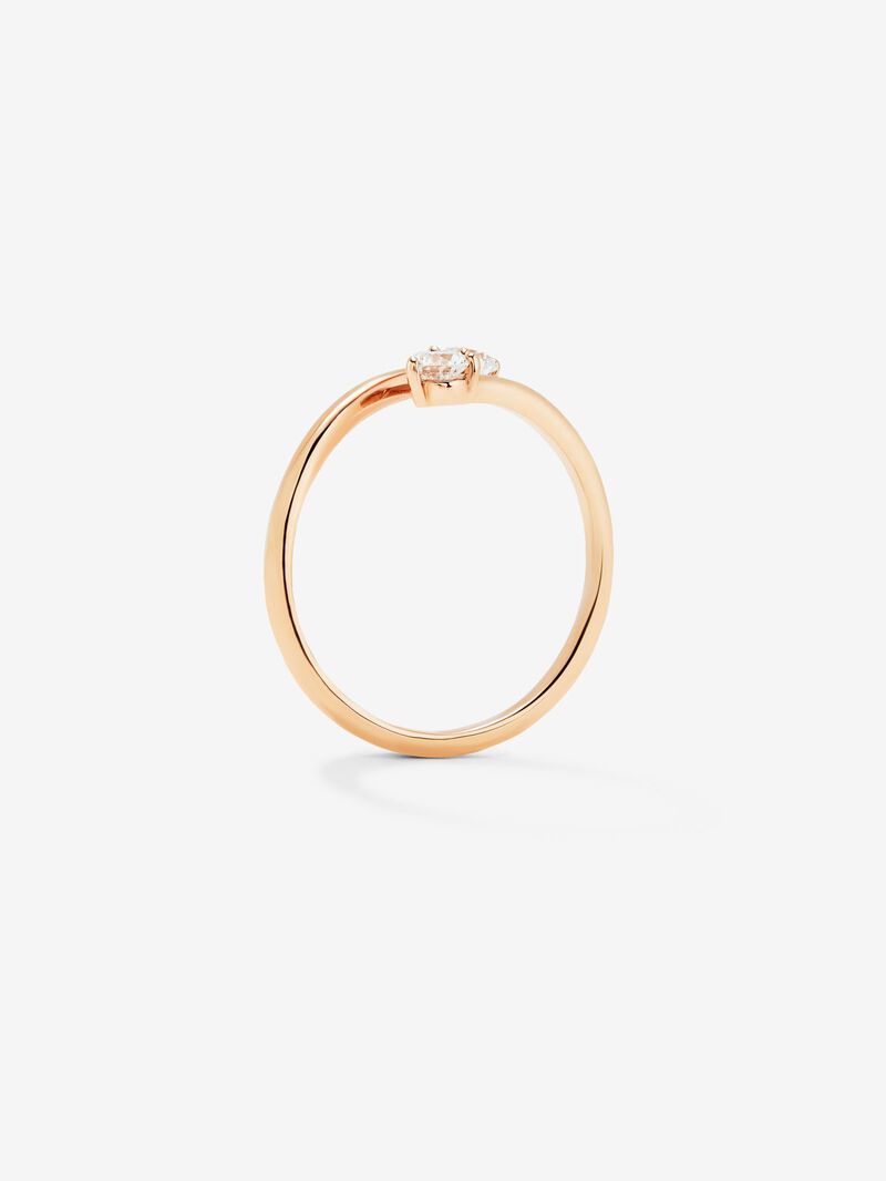 18K Rose Gold Open Cross Ring with Diamonds image number 4