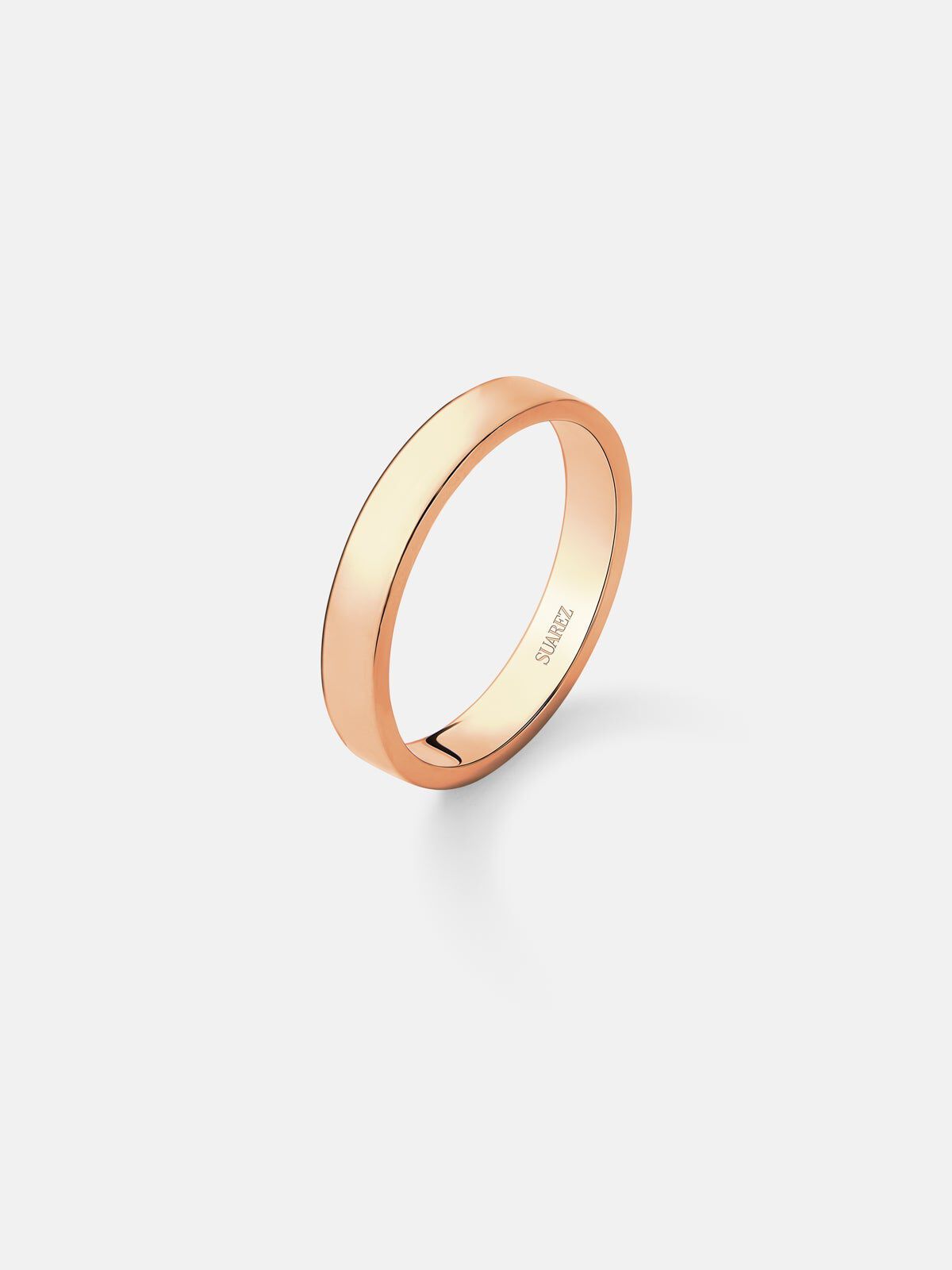 Alianza de boda de oro rosa de 18K de 3 15mm Suarez