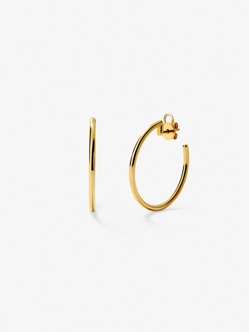 18K Yellow Gold 28.5mm Hoop Earrings image number 0