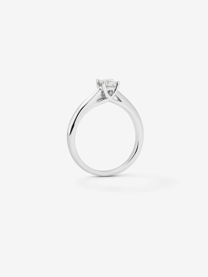 18K White Gold Commitment Ring with Diamond image number 4