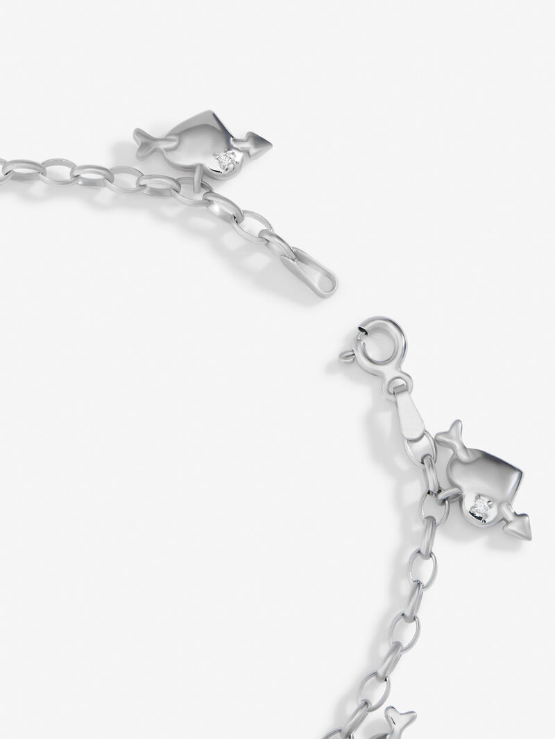 925 silver bracelet with hearts and 7 brilliant-cut diamonds with a total of 0.05 cts image number 4