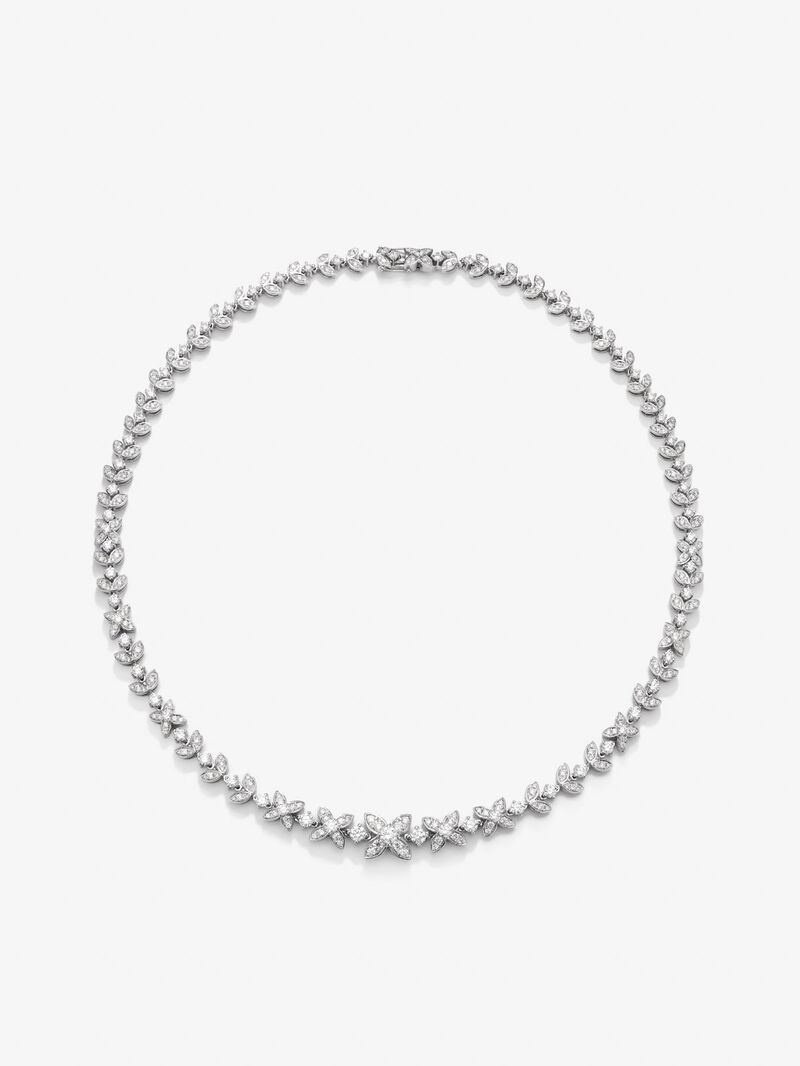 18K white gold necklace with 456 brilliant-cut diamonds with a total of 7.81 cts image number 0
