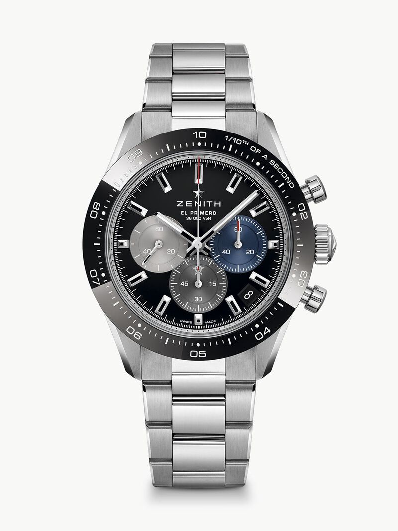 Zenith Chronomaster watch in steel, nylon bracelet and automatic movement with bidirectional rotor system image number 0