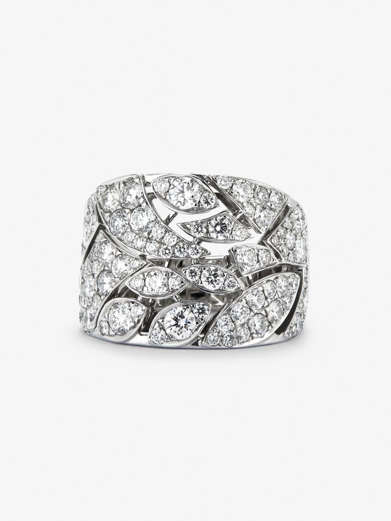 18K white gold ring with 92 brilliant-cut diamonds with a total of 3.1 cts image number 2
