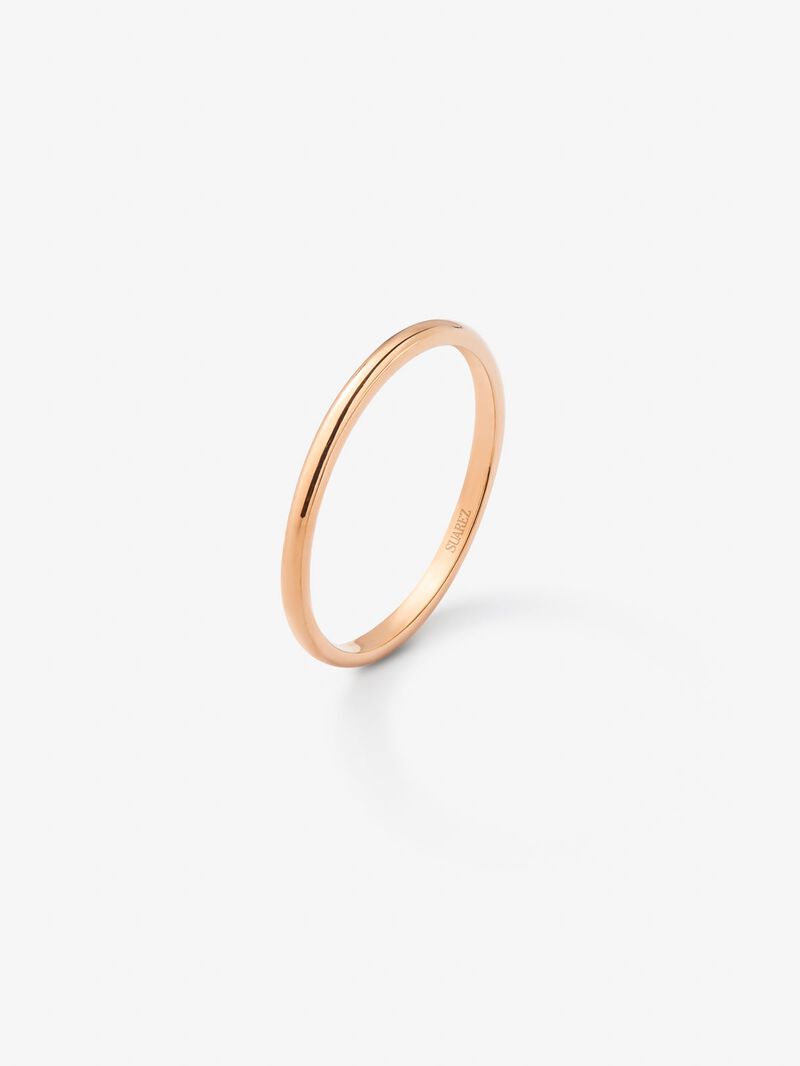 18K 1.05mm pink gold flat compromise ring image number 0