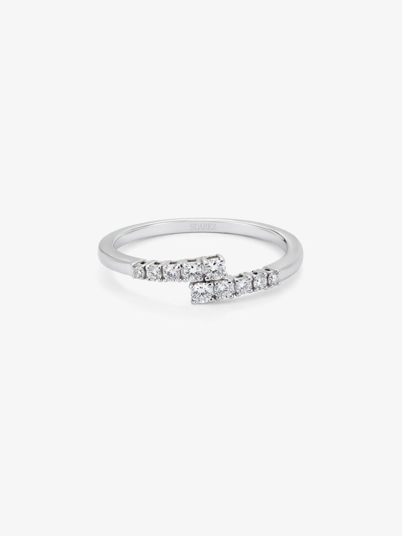 You and me ring in 18K white gold with 10 brilliant-cut diamonds with a total of 0.2 cts image number 2
