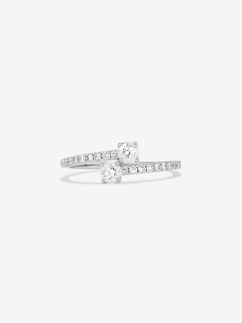 You and Me ring in 18K white gold with 20 brilliant-cut diamonds with a total of 0.49 cts image number 2