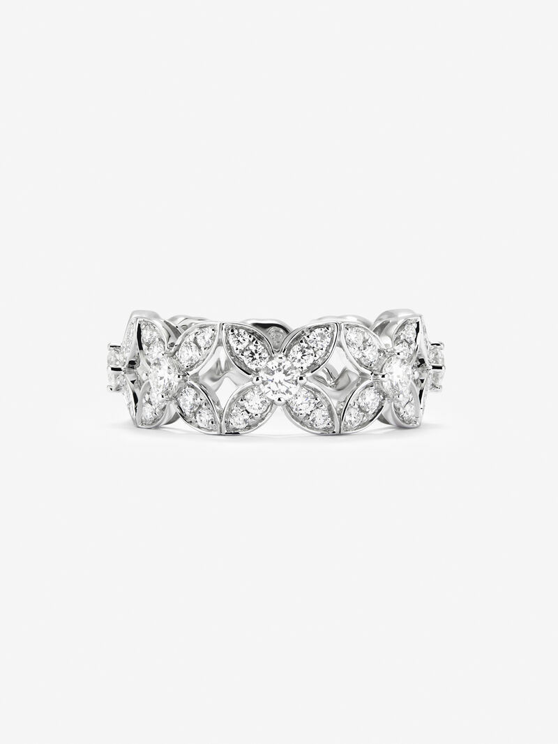 18K white gold ring with 31 brilliant-cut diamonds with a total of 0.34 cts image number 2