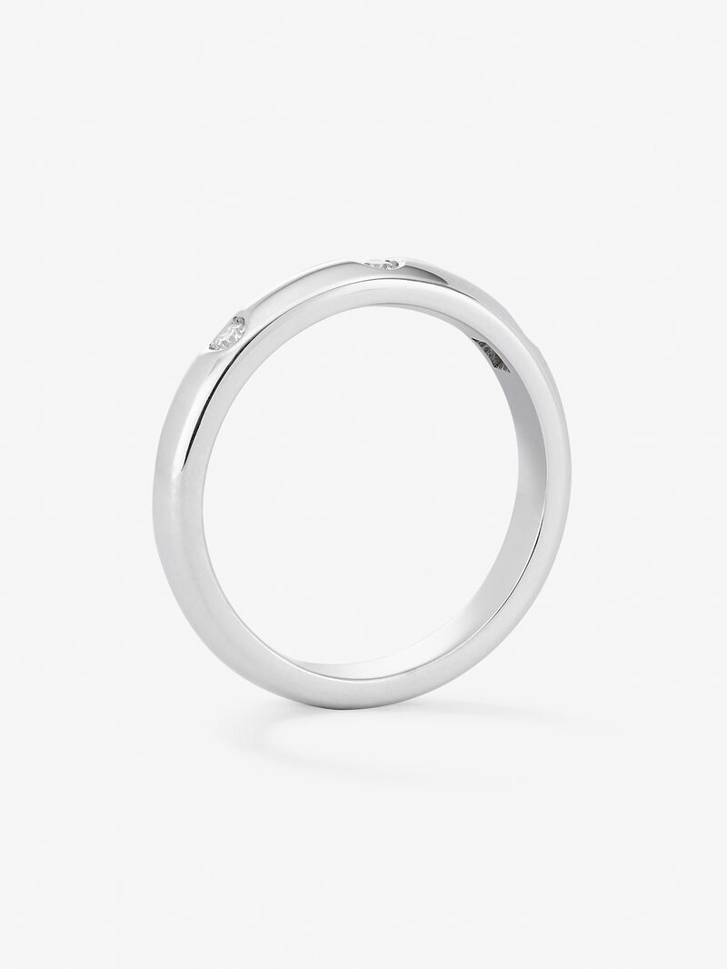 18K white gold ring with 3 brilliant-cut diamonds with a total of 0.09 cts image number 4