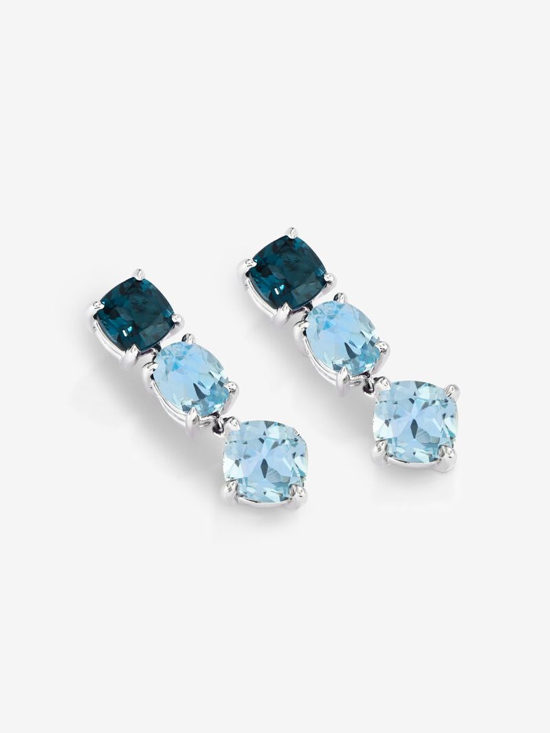 Long 925 silver earrings with topaz image number 3